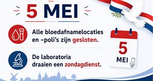 Op 5 mei zijn alle bloedafnamelocaties gesloten